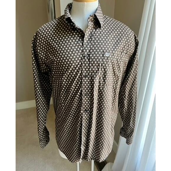 Men's Cinch Outdoors brown button down shirt size Large - Picture 7 of 7